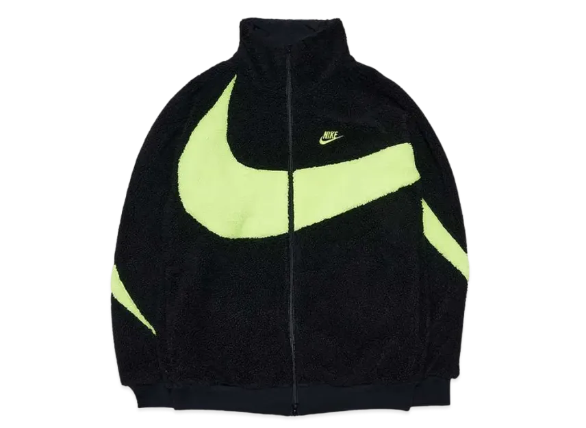 Nike Big Swoosh Reversible Boa Jacket"Black Neon"