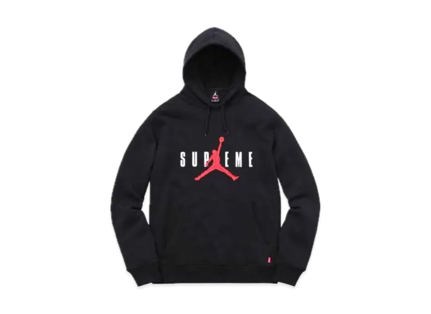 Supreme NIKE Air Jordan Hooded Sweatshirt "Black"