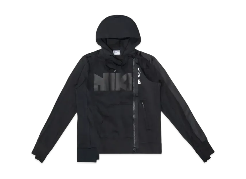 Nike x Sacai Double Zip Hoodie "Black/Dark Obsidian"