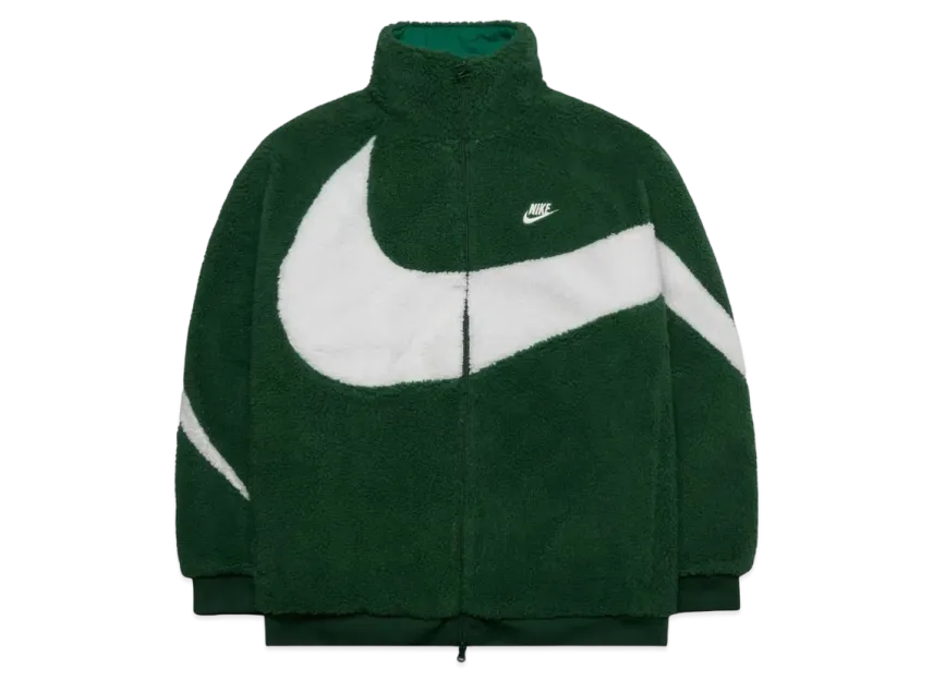 Nike Big Swoosh Reversible Boa Jacket "Gorge Green"