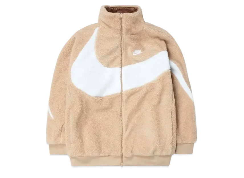 Nike Big Swoosh Reversible Boa Jacket "Hemp White"