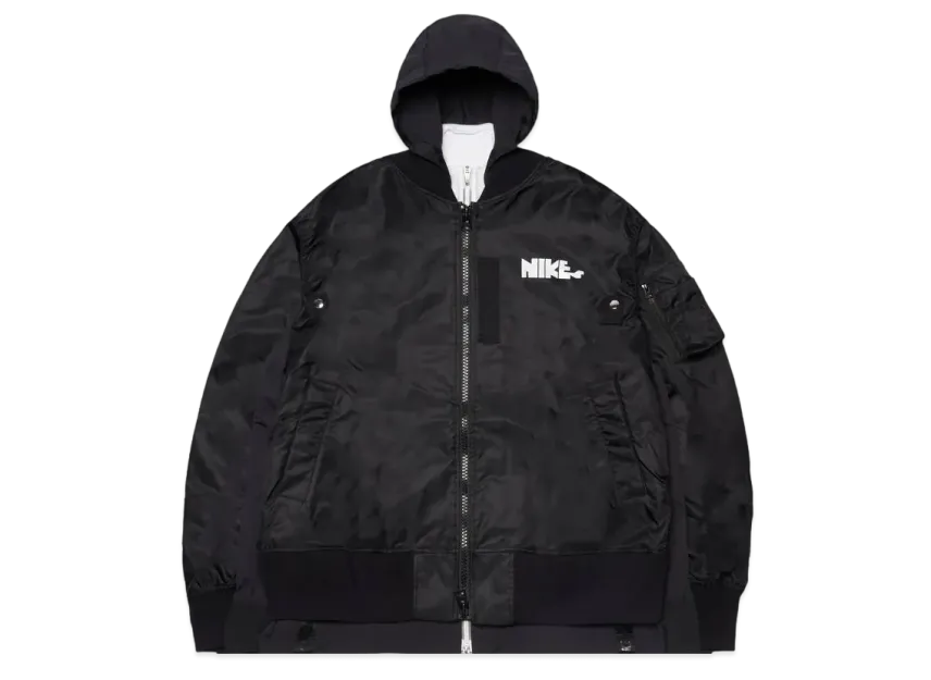 Sacai x Nike NRG Layered Bomber Jacket "Black"