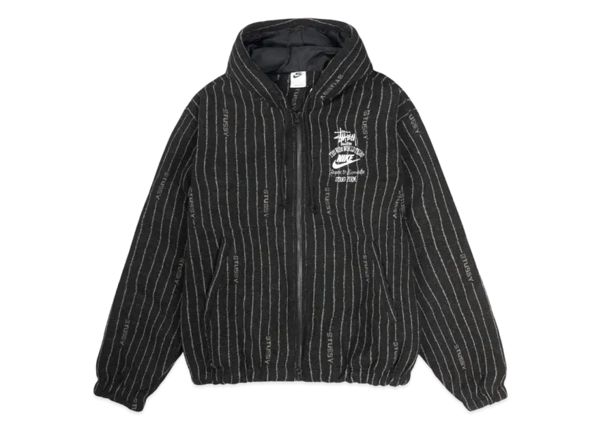 Stussy x Nike Striped Wool Jacket "Black"
