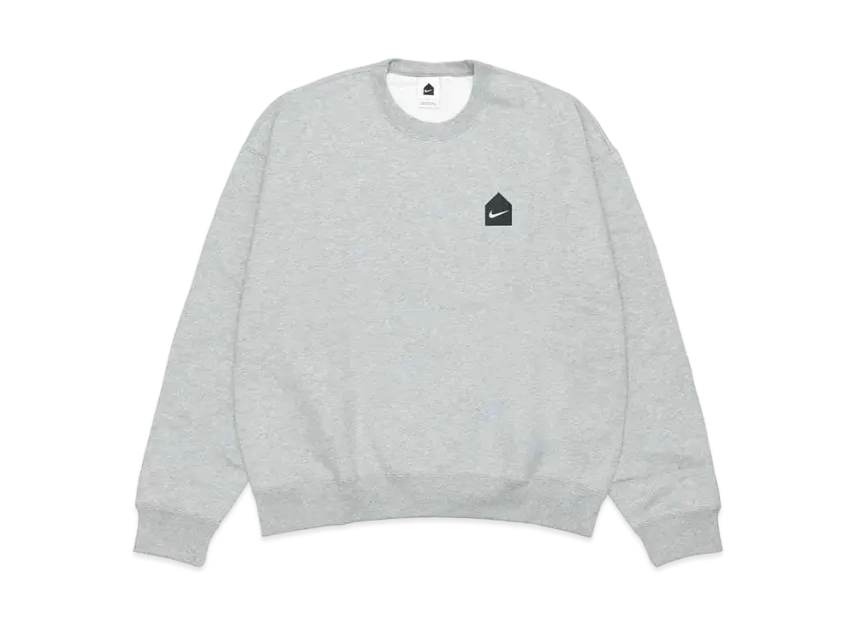 DSM x Nike HUT Logo Project M Nrg Hut x Swoosh Crew Flc "Dk Grey Heather"