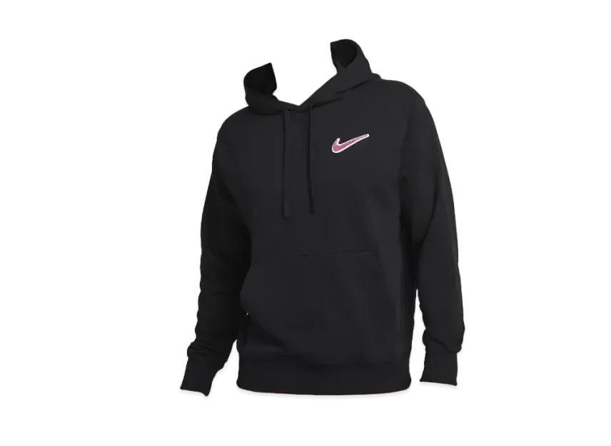 Nike Sports Wear Valentine's Day Pull Over French Terry Hoodie "Black/Pink Cycle"