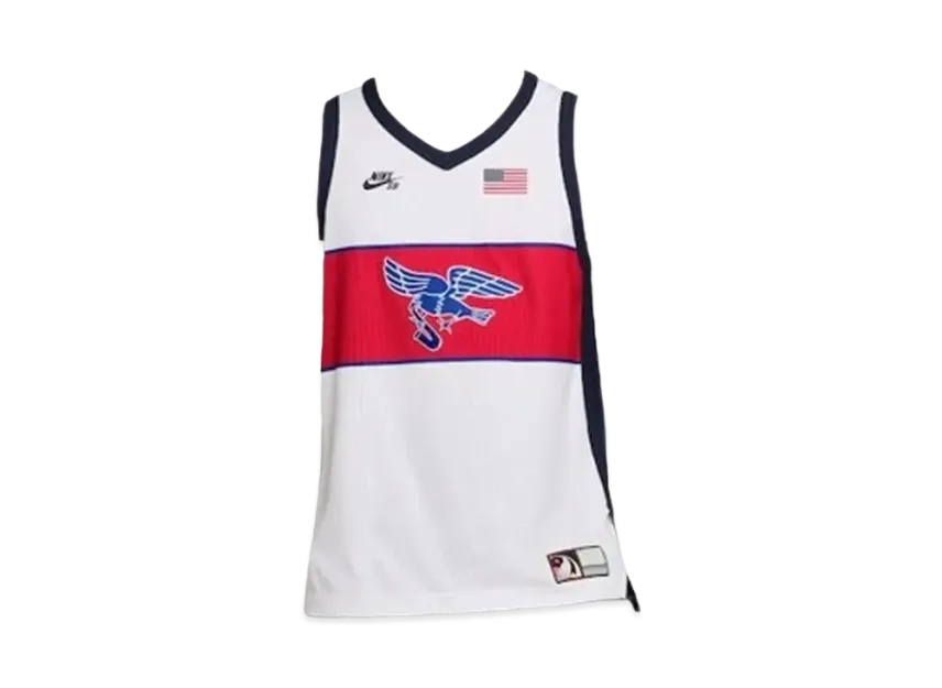 Nike SB FederationKit & Agnostic Collection - Maillot de Skate Sans Manches Dri-FIT ADV Homme "Blanc/Rouge Sport/Obsidian"