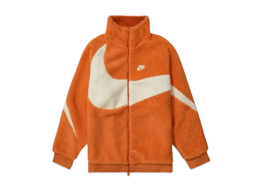 Nike Big Swoosh Reversible Boa Jacket "Hot Curry"