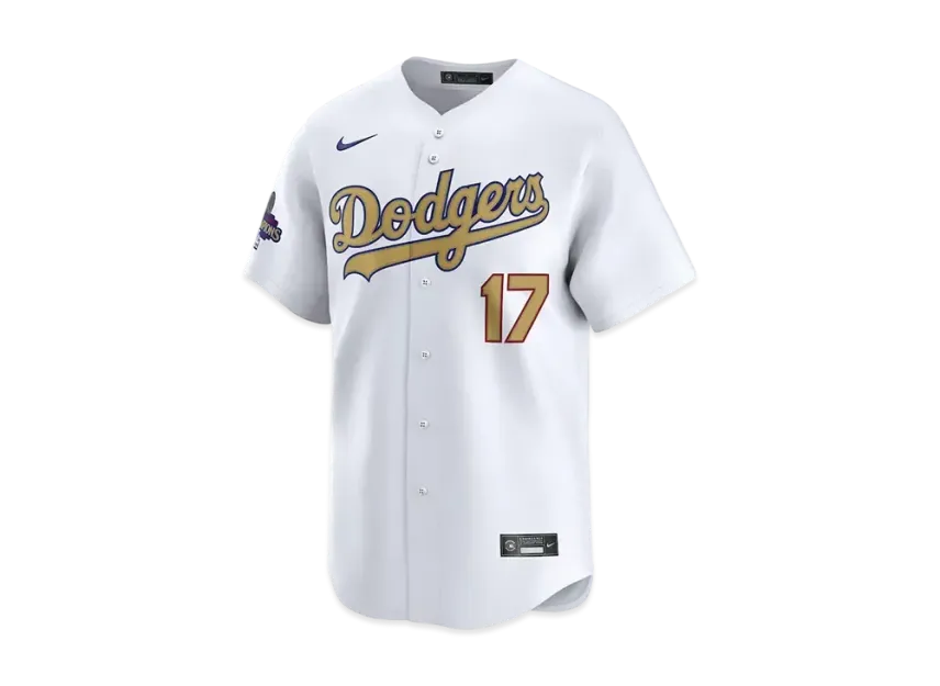 Maillot Nike Shohei Ohtani "White" Édition Limitée Collection Or MLB Los Angeles Dodgers 2025 pour Homme