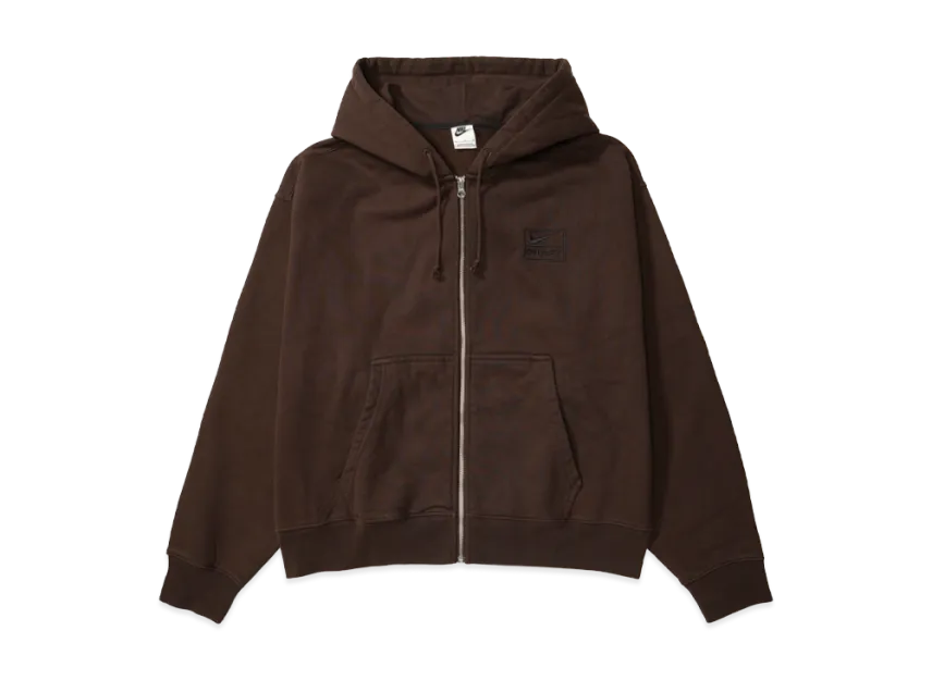 Stussy x Nike Stone Washed Fleece Zip Hoodie "Dark Cinder" (US Size) FJ9175-261