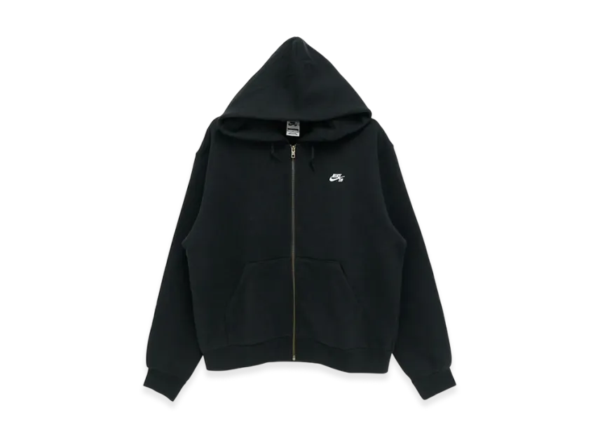 Nike Parka en molleton à zip intégral "Black/White"