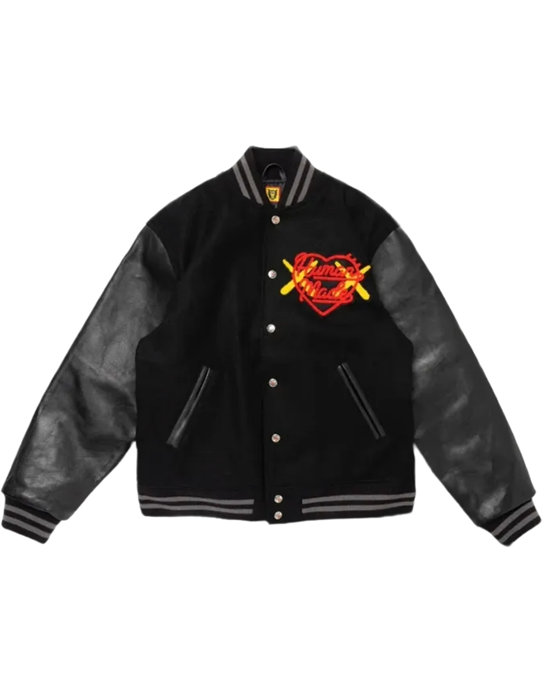 HUMAN MADE x KAWS Made Varsity Jacket II Black