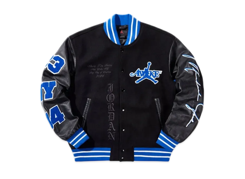 Nike Jordan x Awake NY Varsity Jacket "Black/Game Royal"