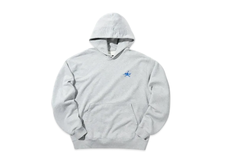 Sweat à capuche brodé Nike Jordan x Awake NY (taille US) "Heather Grey/Game Blue"