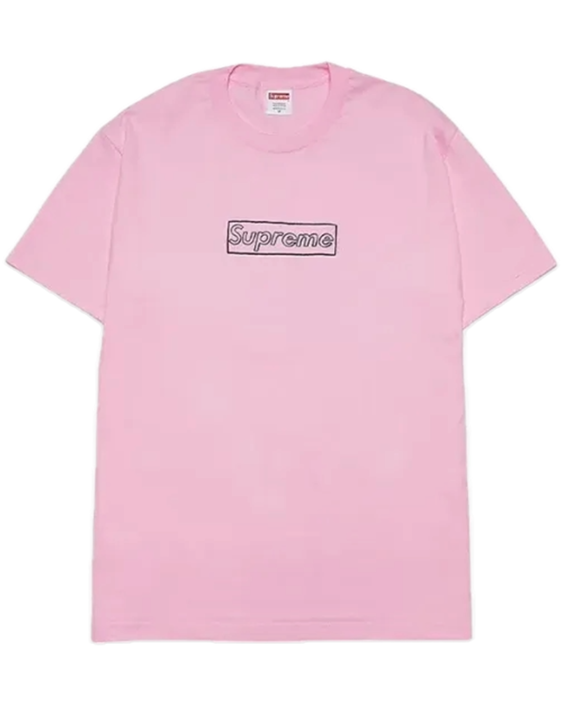 Supreme KAWS Chalk Logo Tee Pink