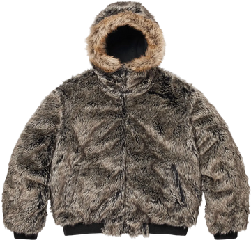 Supreme Faux Fur Reversible Hooded Track Jacket "Black"