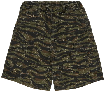 Camouflage shorts on a white background