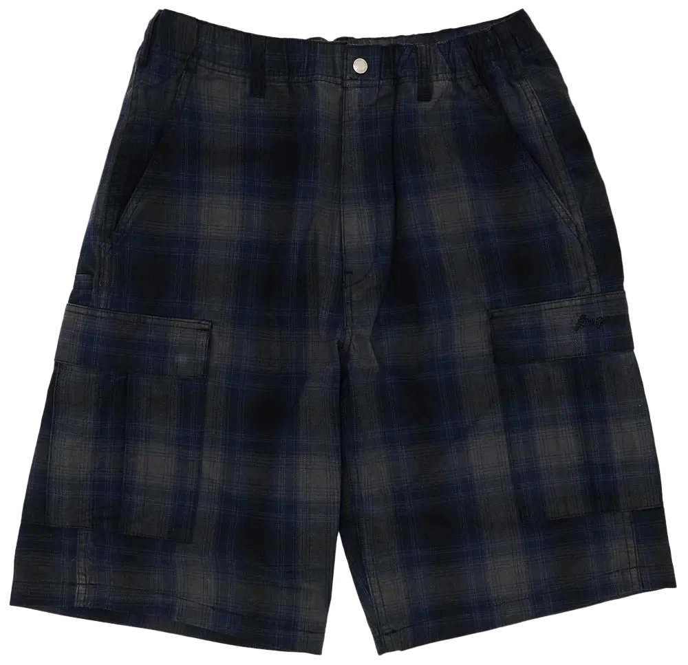 Supreme Shadow Plaid Cargo Short "Navy"