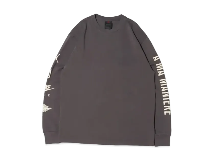 A MA MANIERE × JORDAN Long Tee "Midnight Fog/Light Cream"