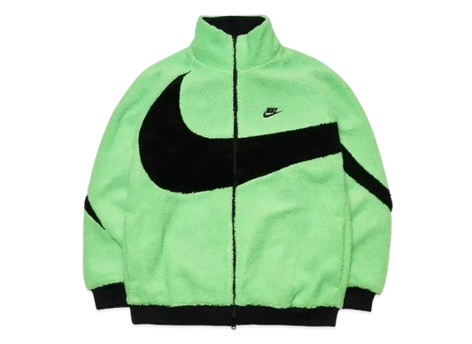 Nike Big Swoosh Reversible Boa Jacket "Illusion Green/Black"