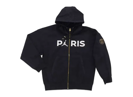 Jordan Paris Saint-Germain Fleece Travel FZ Hoodie "Black"