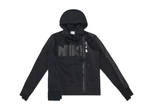 Nike x Sacai Double Zip Hoodie "Black/Dark Obsidian"