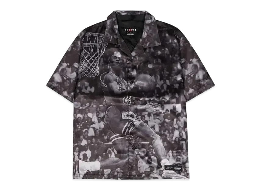 Jordan A ma maniere Satin Button Up "Black"