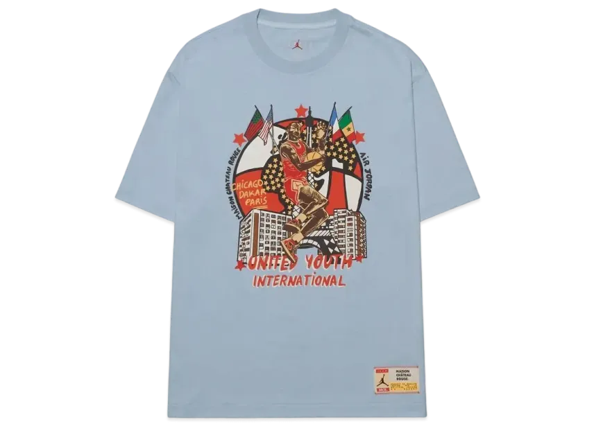 Jordan x Maison Château Rouge Men's Tee #1 "Light Blue"