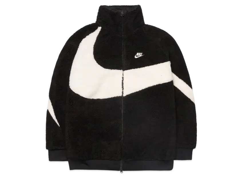 Nike Big Swoosh Reversible Boa Jacket "Black Sail"