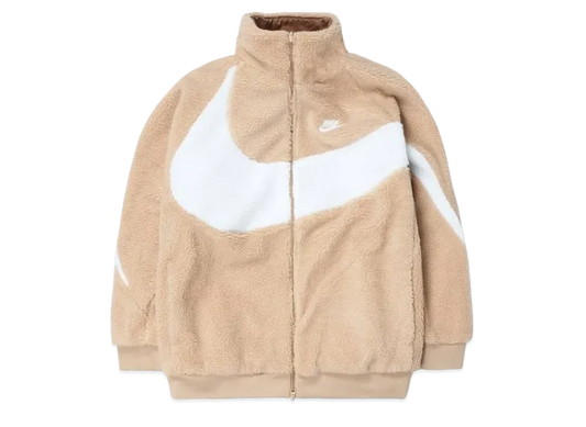 Nike Big Swoosh Reversible Boa Jacket "Hemp White"