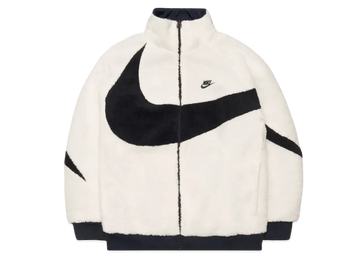 Nike Big Swoosh Reversible Boa Jacket "Sail/Dark Obsidian"
