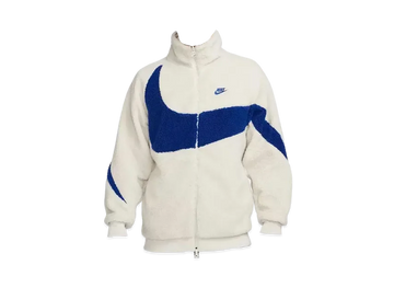 Nike Full Zip Reversible Boa Jacket Sportswear Swoosh "Light Bone/Deep Royal Blue" BQ6546-072