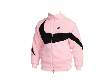 Nike Full Zip Reversible Boa Jacket Sportswear Swoosh "Medium Soft Pink/Black" BQ6546-690