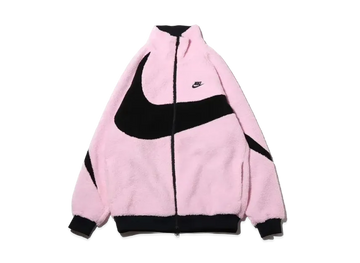 Nike Full Zip Big Swoosh Boa Jacket "Prism Pink/Black"
