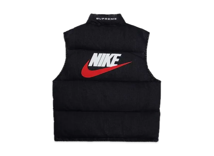 Supreme x Nike Denim Puffer Vest "Black"