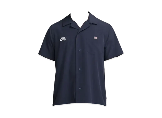 Nike SB FederationKit & Agnostic Collection Short Sleeve Button Up Skate Bowler Shirt "Obsidian"
