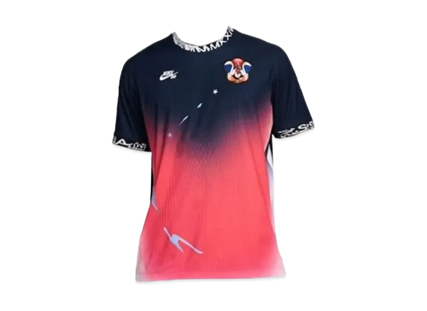 Nike SB FederationKit & Agnostic Collection Men's Dri-FIT ADV Short Sleeve Skate Jersey "Obsidian/Bright Crimson"