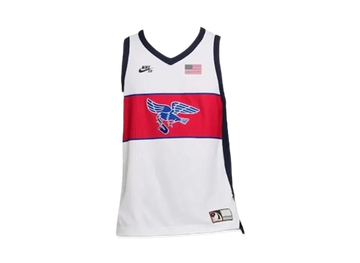 Nike SB FederationKit & Agnostic Collection - Maillot de Skate Sans Manches Dri-FIT ADV Homme "Blanc/Rouge Sport/Obsidian"