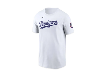 MLB Nike Dodgers Shohei Otani Name & Number Uniform Number T-Shirt MLB Tokyo Series Opening Game Sleeve Patch "White"