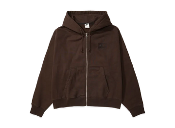 Stussy x Nike Stone Washed Fleece Zip Hoodie "Dark Cinder" (US Size) FJ9175-261