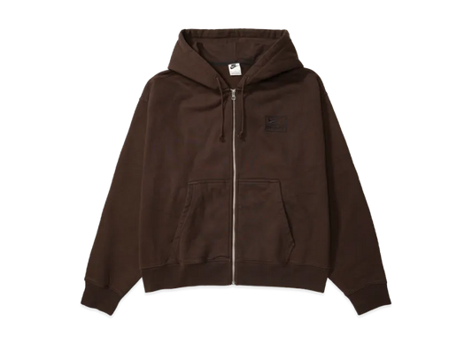 Stussy x Nike Stone Washed Fleece Zip Hoodie "Dark Cinder" (US Size) FJ9175-261