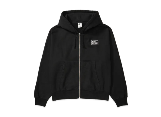 Stussy x Nike Stone Washed Fleece Zip Hoodie "Black" (US Size) FJ9175-010
