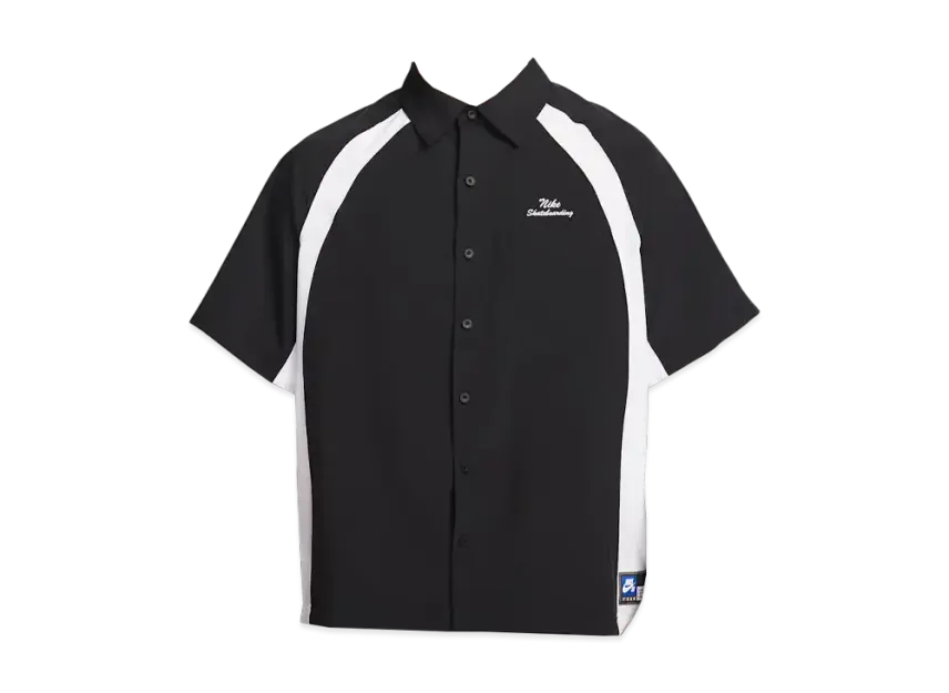 Chemise de baseball à manches courtes tissée Nike Dri-Fit « Black/White/White »