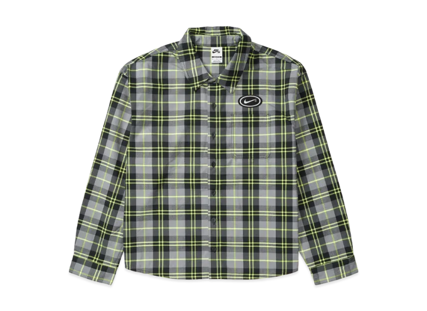 Nike SB x Eric Koston Flannl Btn Up Kos L/S Top "Dark Smoke Gray/Volt"