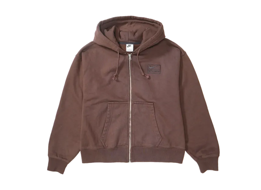 Stussy x Nike Stone Washed Fleece Zip Hoodie "Dark Cinder" (Asia Size) FJ9176-261