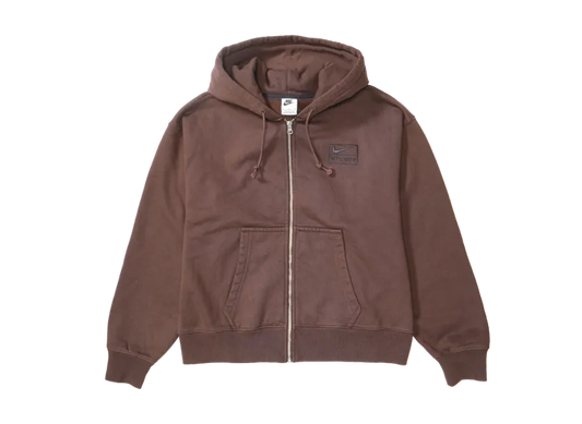 Stussy x Nike Stone Washed Fleece Zip Hoodie "Dark Cinder" (Asia Size) FJ9176-261