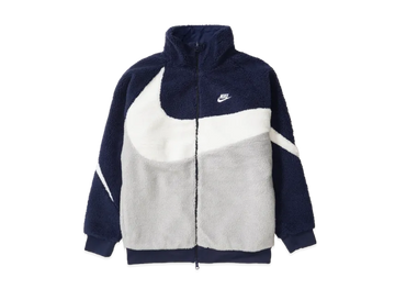 Nike Big Swoosh Full Zip Reversible Boa Jacket "Midnight Navy/White"