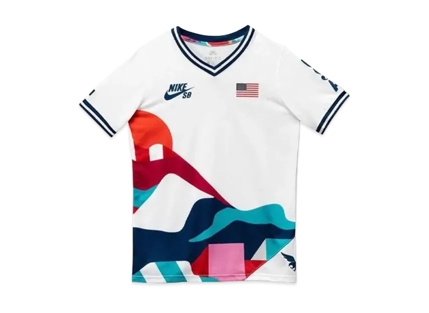 Nike x Parra SB Team USA Skate Jersey "White Brave Blue"