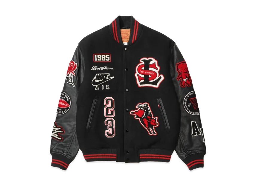 Nike Jordan x LEVI'S Varsity Jacket "Black/Red"
