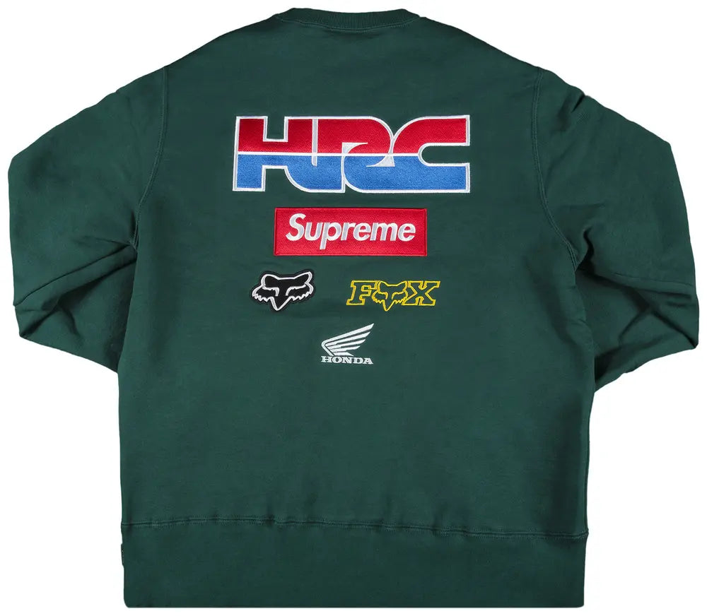 Crewneck Supreme / Honda / Fox Racing « Vert »