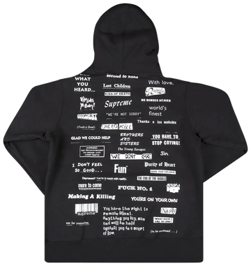 Supreme Stop Crying Hooded Sweatshirt "Black"